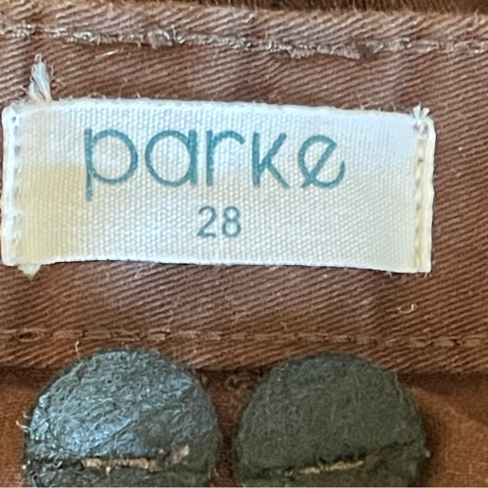 PARKE Horseshoe / Barrel  Brown High Rise Wide Leg Jeans Size 28 Button Fly - Picture 7 of 10